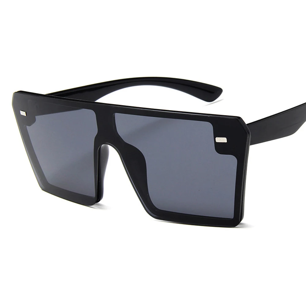 

MUSELIFE Oversized Square Sunglasses Women 2020 Luxury Brand Fashion Flat Top Red Black Clear Lens One Piece Men Gafas Shade