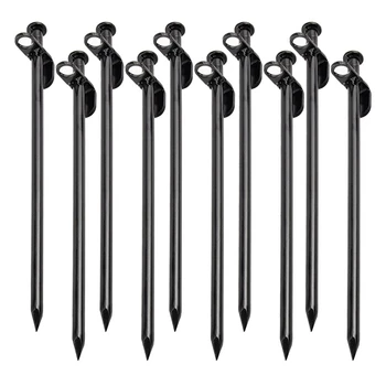 

Heavy Duty Steel Tent Stakes Tarp Pegs Solid Stakes Footprint Camping Stakes for Outdoor Trip Hiking Gardening,10 Pack