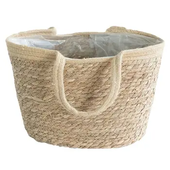 

1Pc Basket Fashion Hand Knitted Storage Basket Flower Pot Basket for Home