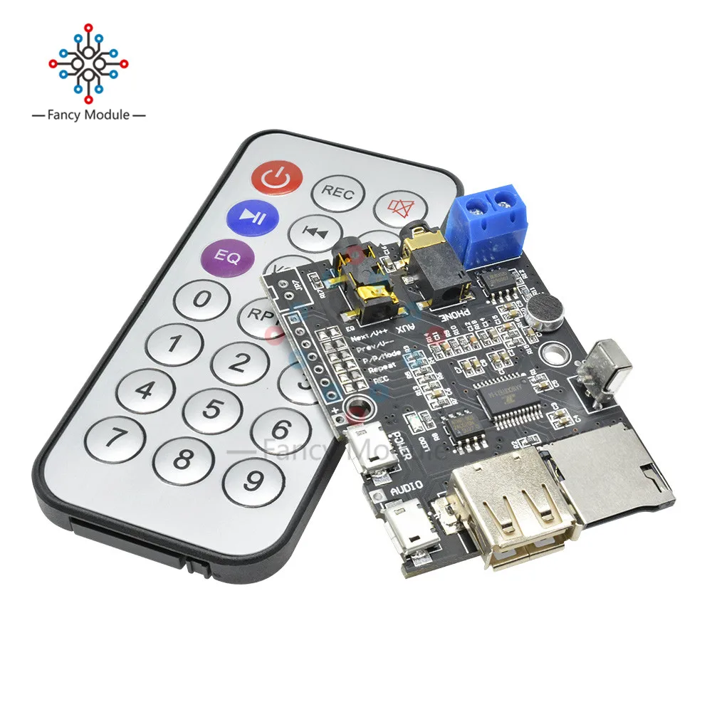 Diymore MP3 WMA WAV декодер плата DC 5 в блок питания Micro USB 2 Вт усилитель TF карта U диск аудио AUX с ИК-пультом дистанционного управления