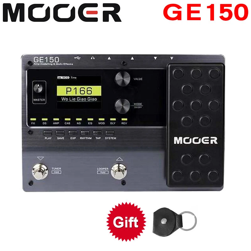 MOOER GE150 цифровой ламповый гитарный мультиэффект педаль процессор усилитель 55