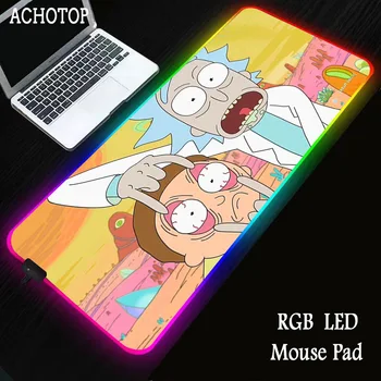

Rick Anime Gaming Large Mouse Pad Gamer Led Computer pad Big Mat with Backlight Carpet for Keyboard Desk