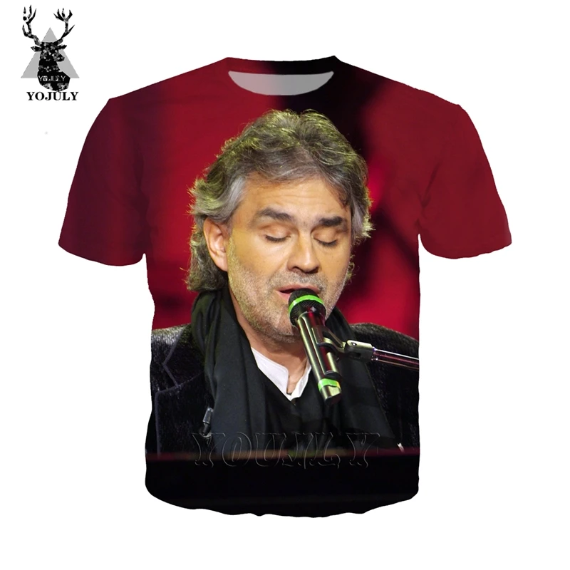 Футболка Andrea Bocelli, белая, мужская, удобная, 3d принт, harajuku, футболки, модные, хип-хоп, Круглый ворот, короткий рукав, уличная одежда, топы, A116