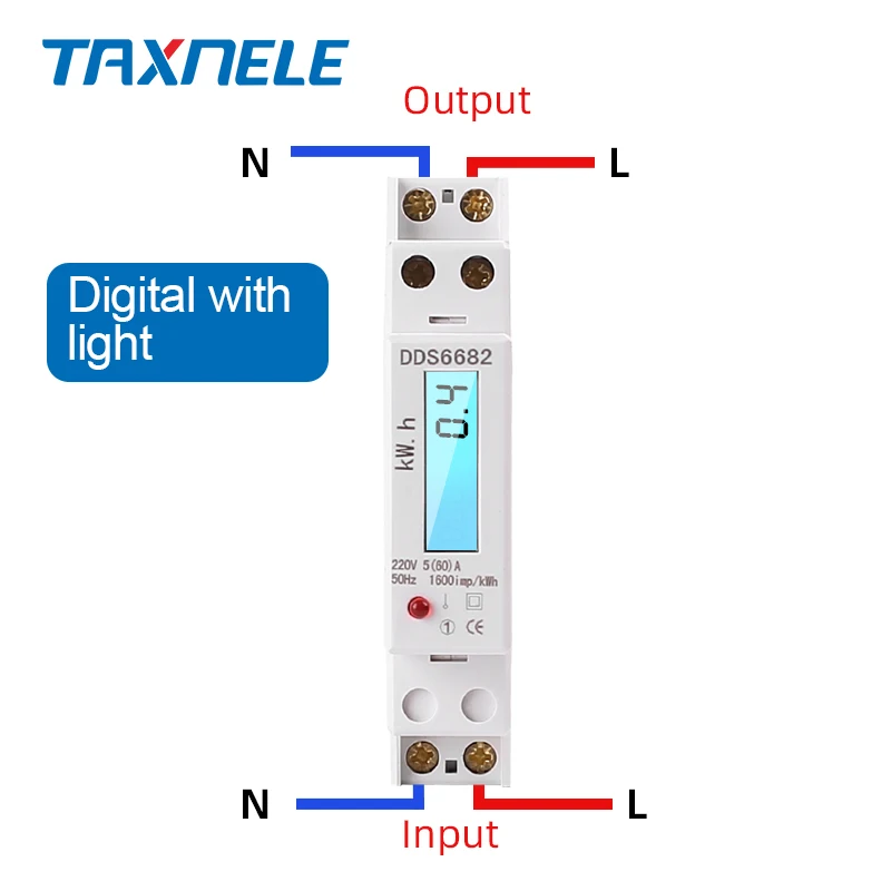 Din-рейку однофазный двухпроводной ЖК-дисплей с подсветкой ваттметр Потребляемая мощность ватт счетчик энергии кВтч 5-60A 230 В 50 Гц Электрический