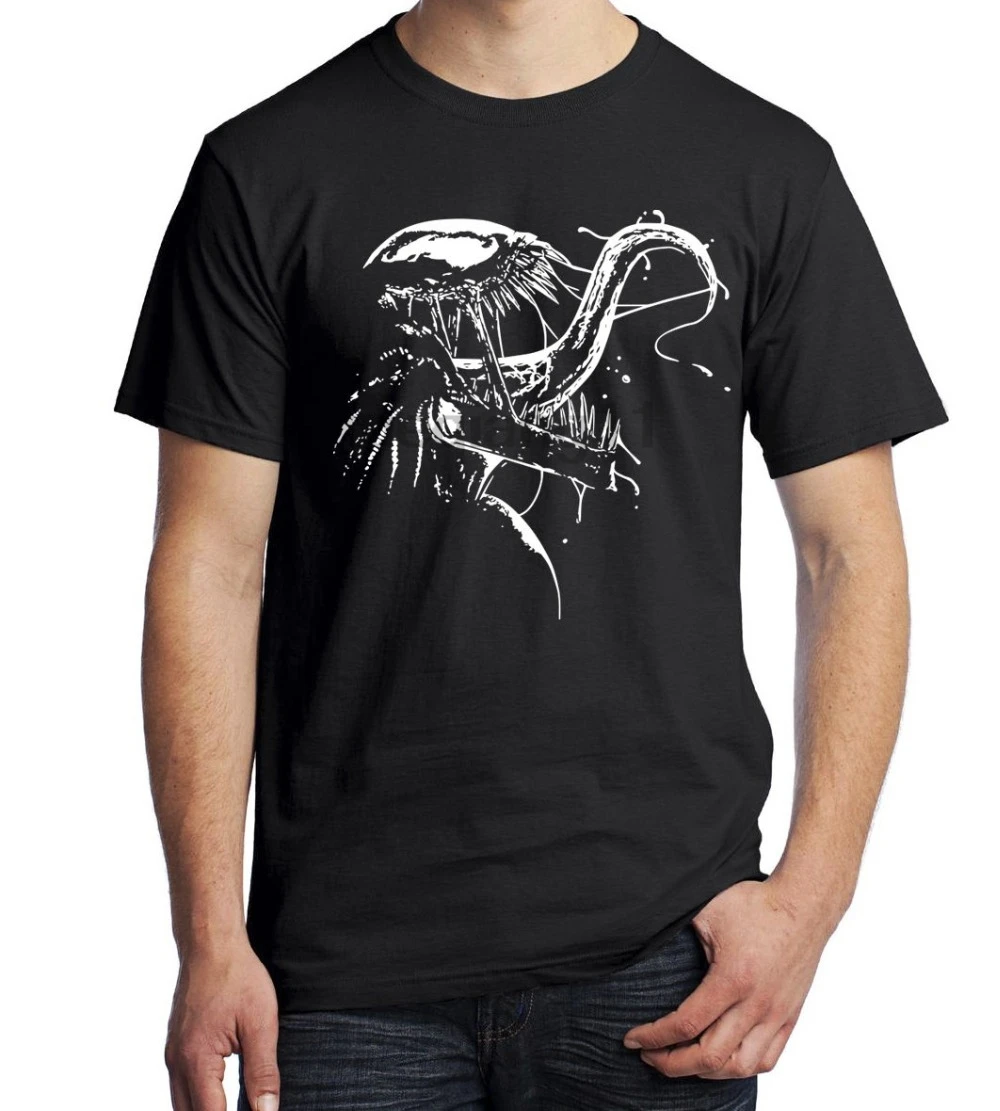 Venom Spiderman T-Shirt Camiseta 2019 Fashion Short Sleeve Black T Shirt Printed Round Men Tshirt Cheap Price Custom | Мужская одежда