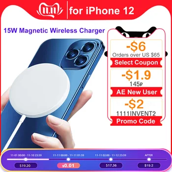 

15W Qi Magnetic Wireless Charger MagSafe for iPhone 12 Mini 11 Pro Max X Fast Wireless Charging Pad for Samsung Xiaomi Huawei
