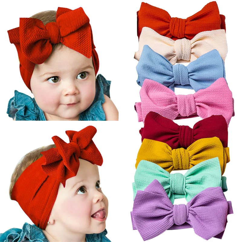 Baby Girl Headbands And Bows Newborn Infant Toddler Nylon Hairbands Hair Access 