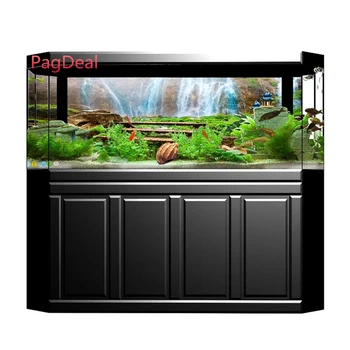 

Aquarium Background Sticker Mountain Waterfall Ocean Seabed Fish Tank Backdrop Poster Decoration Image Paper Various Size