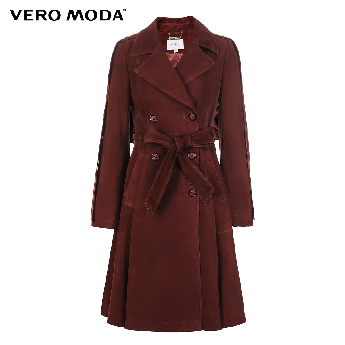 Vero Moda Новая женская кожаная куртка на пуговицах, на шнуровке, из овчины, с лацканами | 318310545