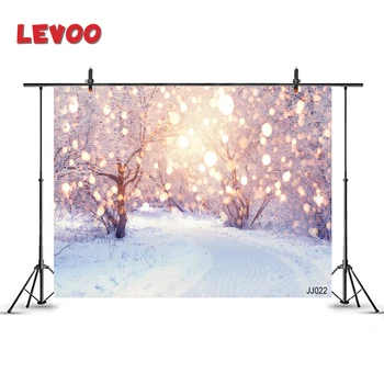 

LEVOO Photography Background Winter Wonderland Snowflake Trees Sunshine Bokeh Photophone Vinyl Photo Background Studio Props
