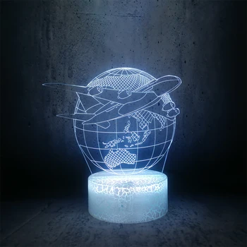 

Plane flying over the earth LED lamp student desk night light display baby story lighting
