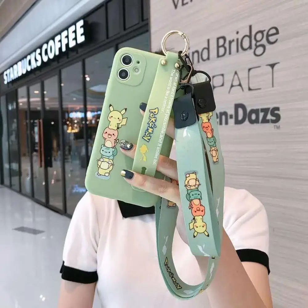 

Cartoon skin wrist strap mobile phone protective case