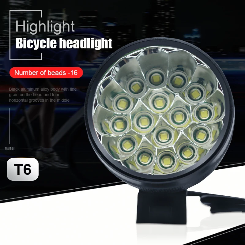 Top 40000 lm 16*T6 LED Bicycle light Cycling Front lamp safety led running Headlight Bike Light for Outdoor Mountain Night Riding 3