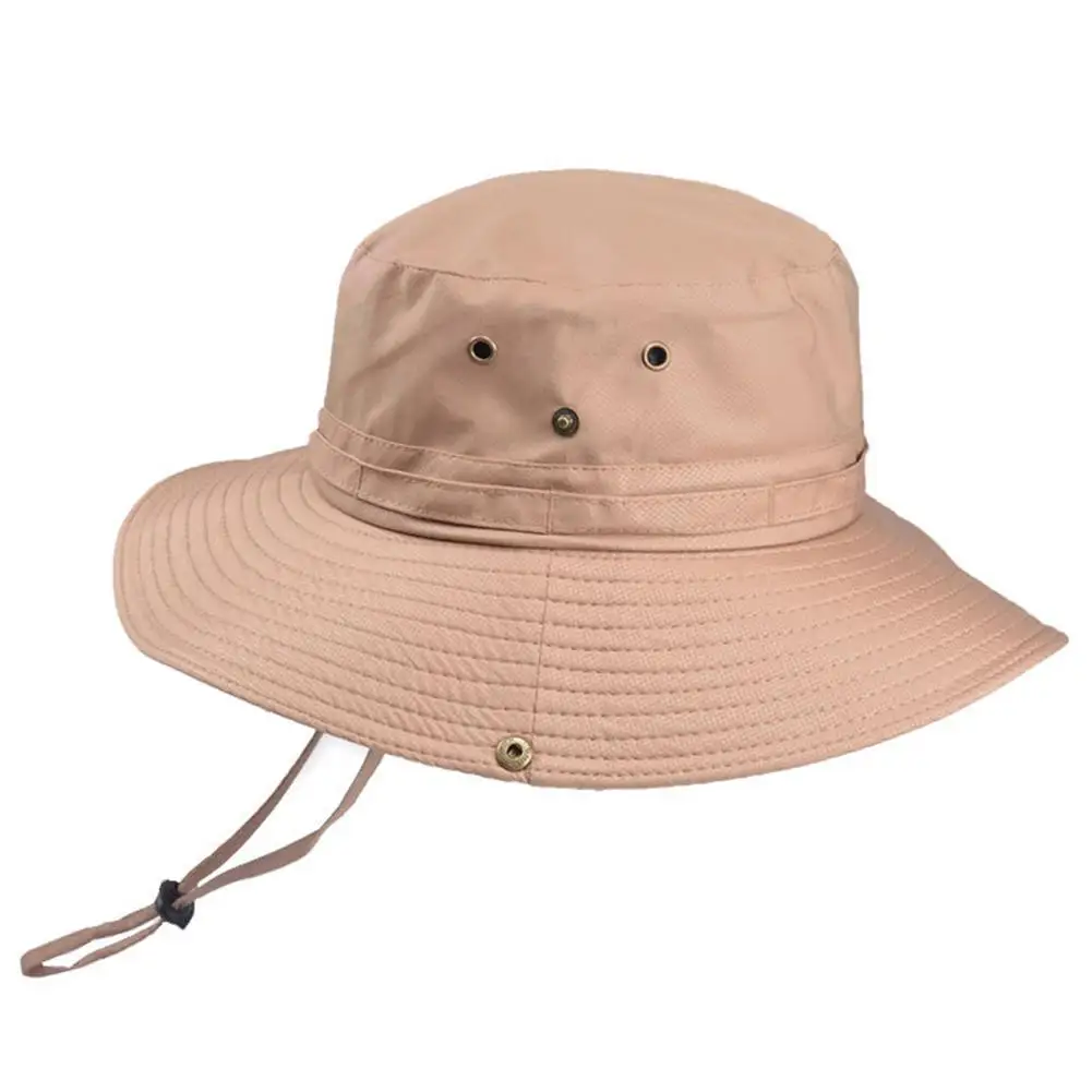 Khaki Studyset модная мужская шляпа, быстросохнущая Солнцезащитная шляпа для альпинизма, универсальная шелковая плоская кепка 56-58 см - Цвет: Khaki