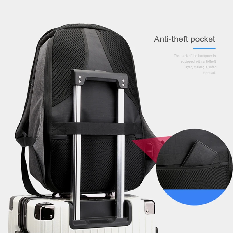 Умный дорожный рюкзак с защитой от кражи мужской usb зарядкой Студенческая сумка