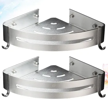 

Punch-Free Storage Rack Space Aluminum Commodity Shelf Triangle Wall-Mounted Rack Silver