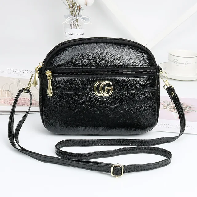 Shell Crossbody Bag for Women New Fashion Small PU Shoulder Bags Luxury Designer Female Bag Smooth Zipper Black