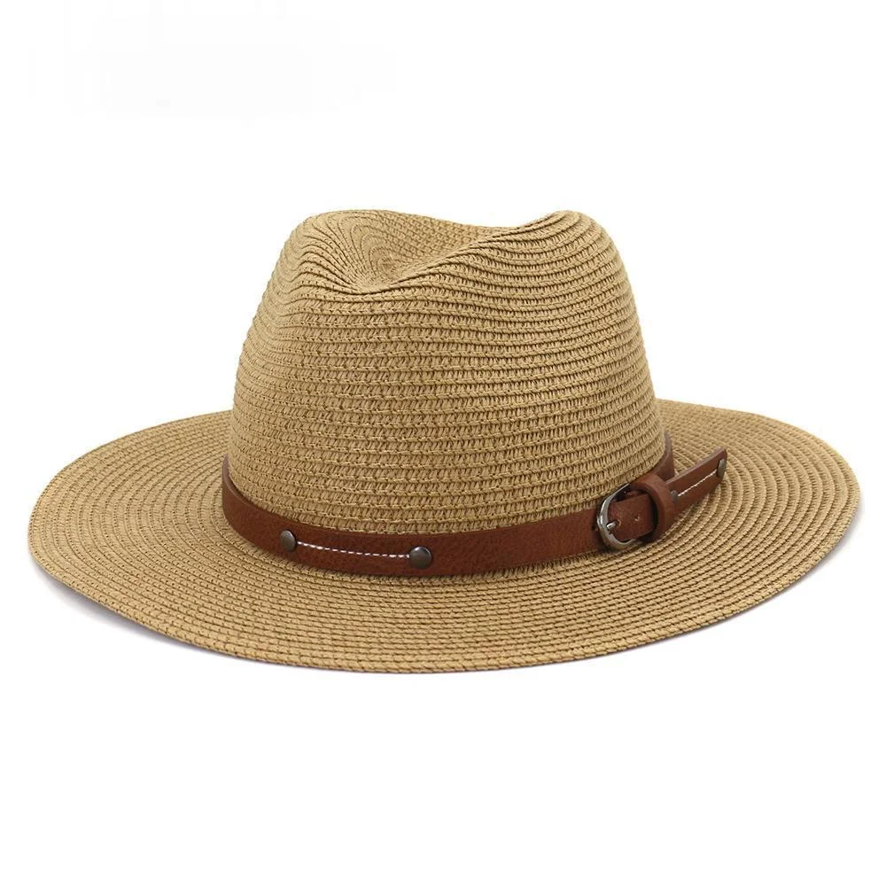 SHOWERSMILE cappello Panama bianco cappelli estivi in paglia per donna uomo  Fedora cintura a tesa larga decorare cappello Sombrero Jazz stile  britannico|Men's Sun Hats| - AliExpress
