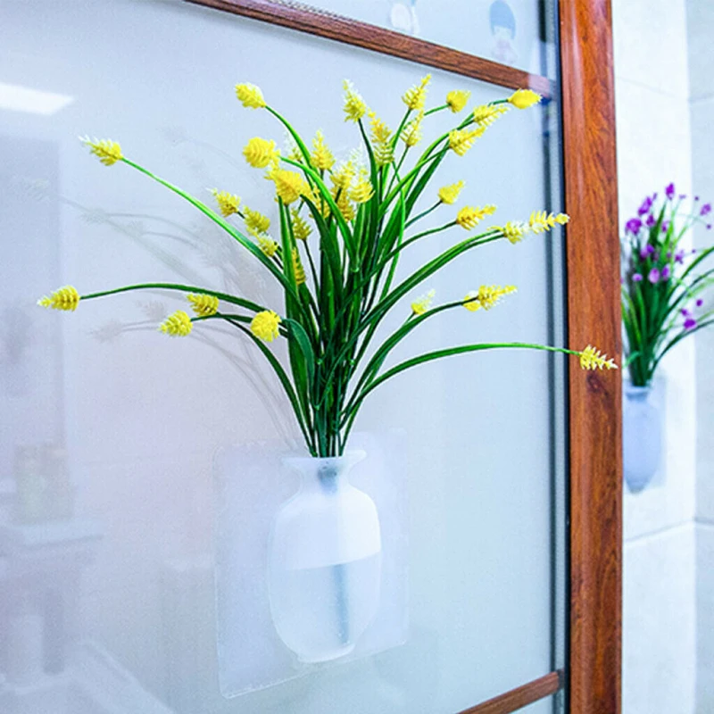 DIY волшебный, резиновый силиконовый супер липкая стенная Ваза Цветочная бутылка цветочный контейнер украшение дома