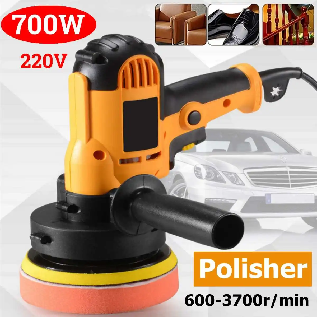 

700w Buffer Polisher Machine Electric Car Polisher Waxer Variable Speeds Tool Household Waxing Polishing Machine