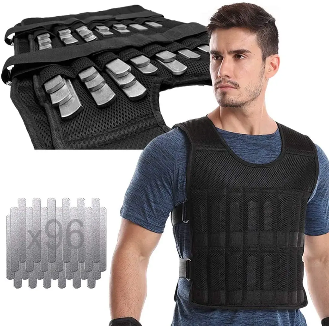 Adjustable Weighted Vest 44lb Fitness Weight Training Workout Boxing Jacket (including Weight