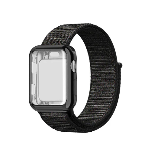 Полный экран протектор чехол+ ремешок для наручных часов Apple Watch, ремешок 42 мм, 38 мм, Версия 44 мм 40 мм наручных часов Iwatch, ремешок series 5/4/3/2 спортивный бесшовный браслет+ крышка - Цвет ремешка: 26