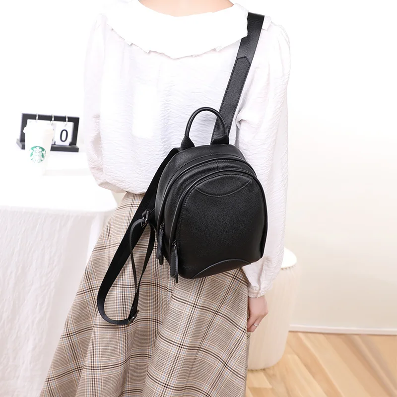 

Leather Backpack Women's Shoulder 2019 New Style School Bag Women's INS-Style Simple MORI Series Cute Small Backpack Women's Sho