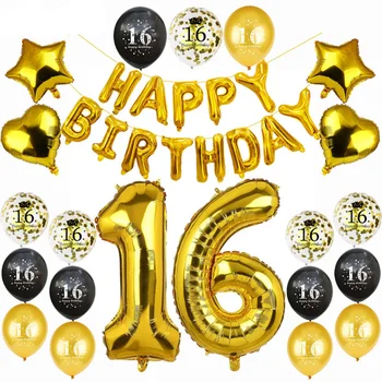 

Sweet 16th Birthday Party Decor Kids Adult Number 16 Balloons Latex Balloons Birthday Party Balloon 16 Birthday Party Favors