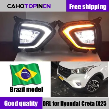 

DRL LED Daytime Running Light fog lamp Cover DRL with yellow turning signal lamp For Brazil model Hyundai Creta IX25 2019 2020