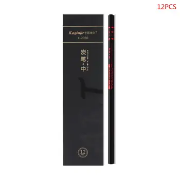 

12pcs Soft Medium Hard Black Sketch Charcoal Pencil for Sketching Drawing Paint X6HB