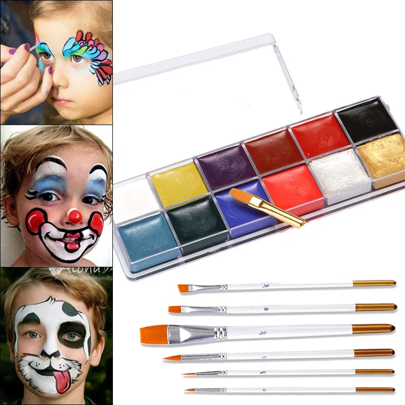 12 цветов краска для лица и тела масляная ing Art Make Up Набор Хэллоуин вечерние 1x