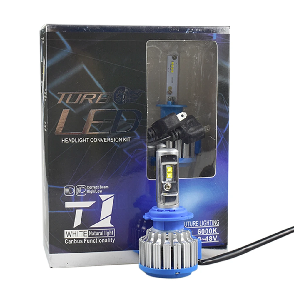 2 шт. T1 Led H1 H3 H4 H7 H11 H13 9004 9005 9006 9007 881 Автомобильная фара противотуманная фара 35 Вт 3500LM автомобильная лампа белый 6000K