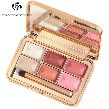 

Srsryb New Style Douyin Six-Color Eyeshadow Compact Students Matte Sequin Shimmering Powder Fairy Plate