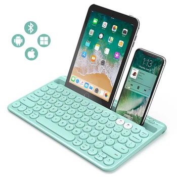 Jelly comb Bluetooth Keyboard Multi-Device Rechargeable Wireless Bluetooth Keyboard with Built-in Stand Slot Compatible
