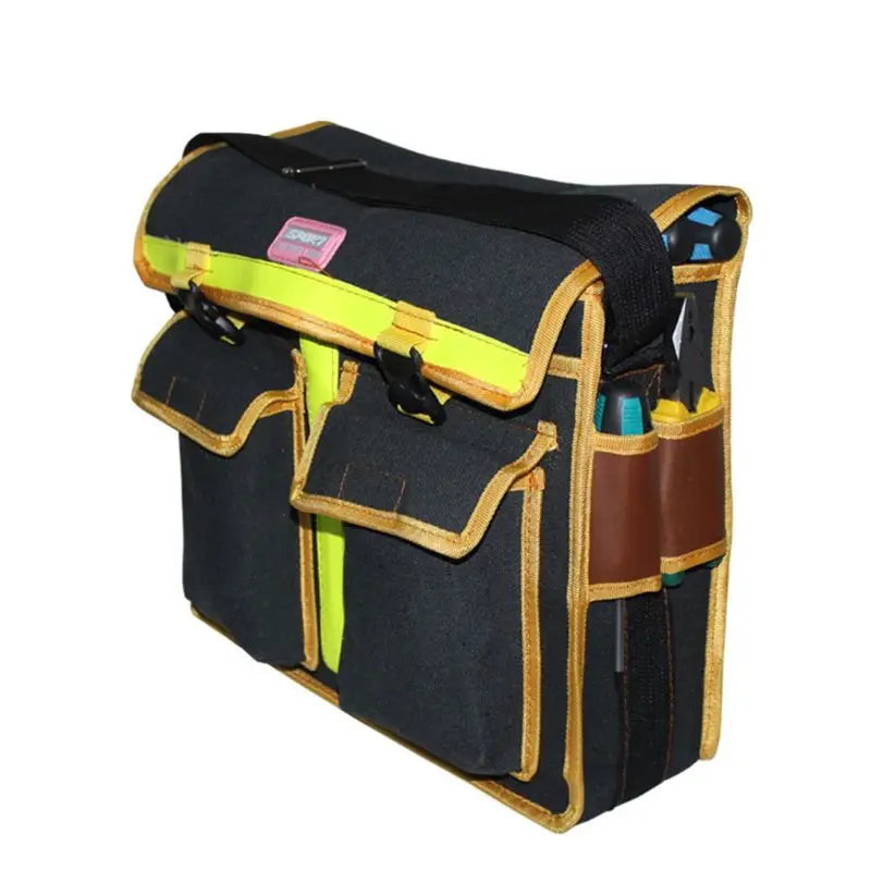 Electrician Hardware Toolkit Shoulder Bag Waterproof Oxford Cloth Multi Organize Pockets Storage Pouch Portable Worker Tool