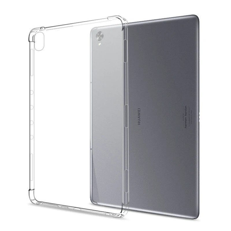 Krzemu skrzynka dla Huawei MediaPad T8 T5 T3 10 9.6 M3 M5 Lite 8.0 8.4 10.1 10.4 10.8 przezroczysty futerał miękki TPU powrót Tablet pokrywa