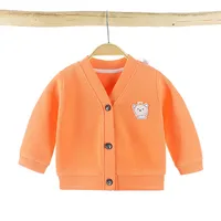 Winter/Autumn Baby Girls Boys Cardigan Sweater Tops Solid Children Clothing Newborn Infant Kids Baseball Jackets Coats Outerwear 3