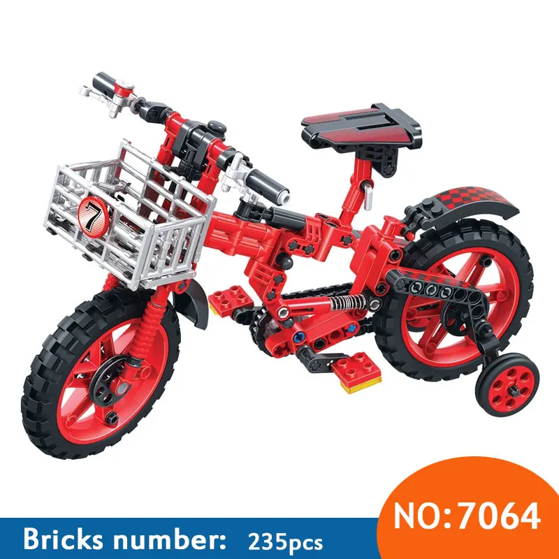 

235pcs Technic Series City Children's Bicycles Educational Assemble Building Blocks Brick Model for Children Christmas Gift