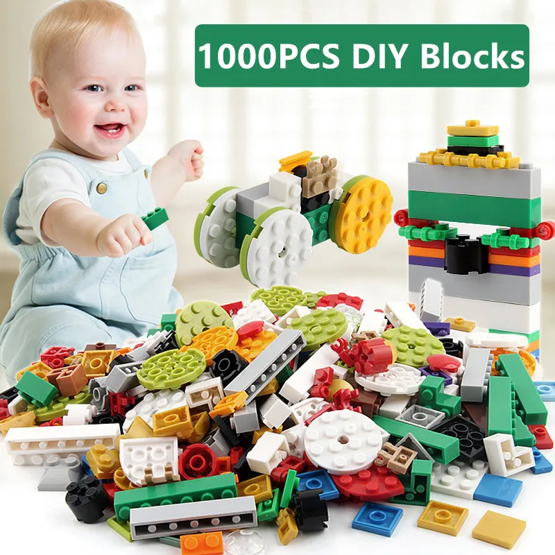 

1000Pcs City DIY Creative Designer Toy Building Blocks Bulk Sets LegoINGLs Classic Juguetes Bricks Baseplate Toys For Children