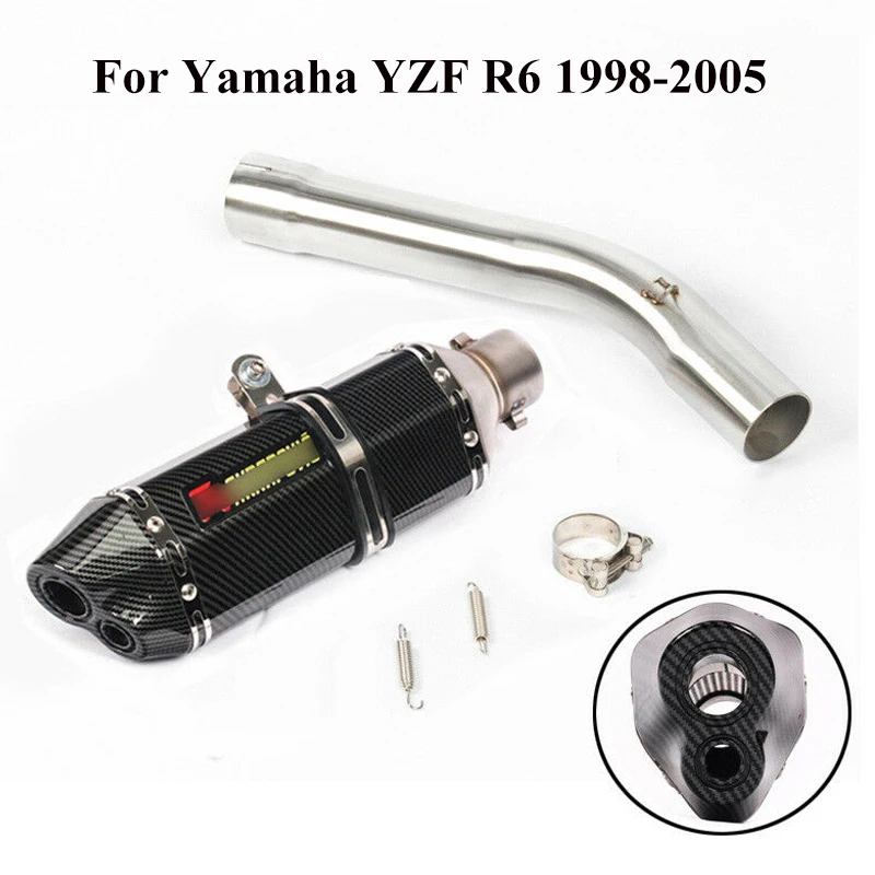 Для Yamaha YZF R6 Slip On 1998-2005 выхлопная система труба мотоцикла глушитель и средняя