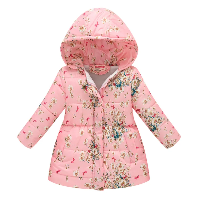 Куртка для девочек; хлопковая куртка с принтом для маленьких девочек; теплая верхняя одежда для девочек на холодную зиму; детская верхняя одежда с капюшоном; детская одежда - Цвет: 13