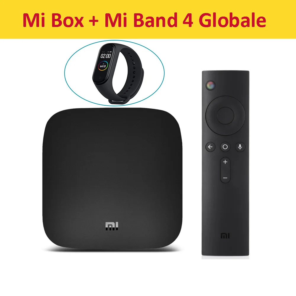 Xiaomi mi ТВ-бокс 2 ГБ 8 ГБ Android 6,0 четырехъядерный Cortex-A53 4K двухдиапазонный WiFi DTS HD mi Bluetooth голосовой пульт дистанционного управления ЕС - Цвет: With Miband 4