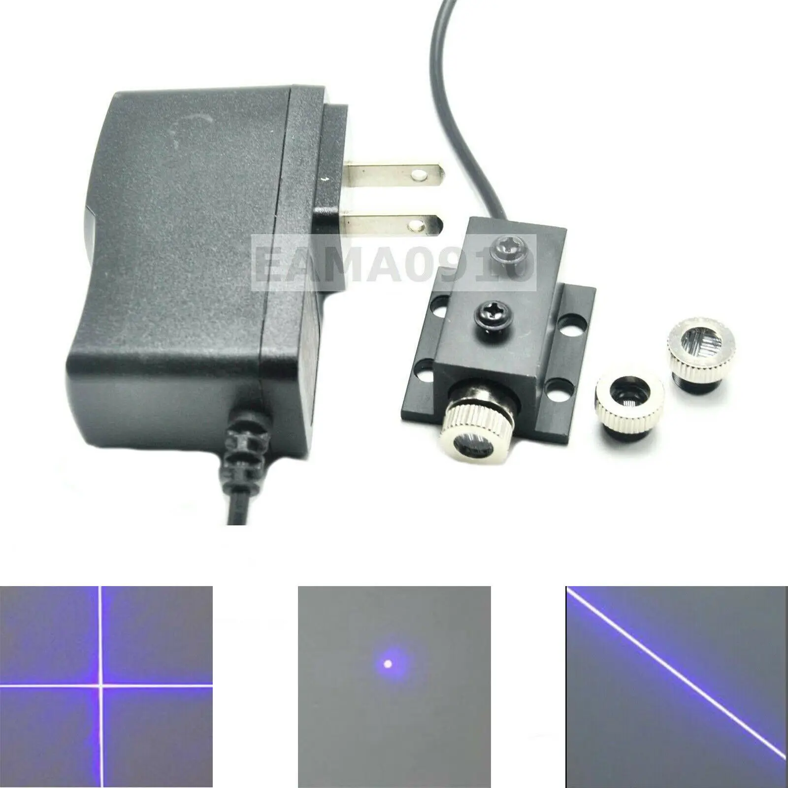 Dot/Line/Cross 405nm 50mw Violet/Purple Blue Laser Module w Fan & TTL 12V 3350 