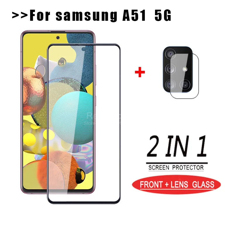 Защитное стекло 2 в 1 для объектива камеры samsung galaxy a51 5G закаленное Защита экрана 5g