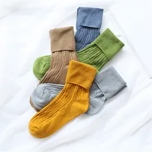 Женские носки в стиле Харадзюку, корейские свободные повседневные носки для школьниц, зимние вязаные теплые толстые носки