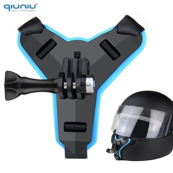 

QIUNIU Motorcycle Helmet Front Chin Bracket Holder Fixed Strap Mount for GoPro Hero 8 7 5 4 for DJI OSMO Action Go Pro Accessory
