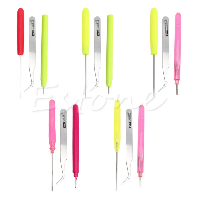 

3Pcs Flower DIY Paper Quilling Tool Tweezer+Slotted +Needle Hand Carft Set