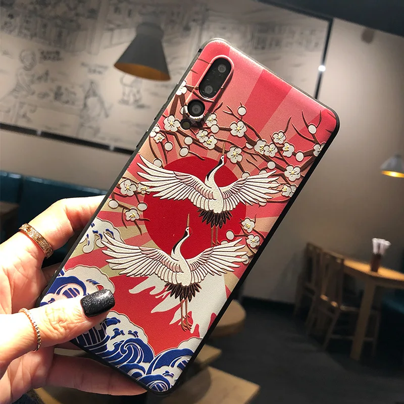 Чехол для Huawei P40 Pro P30 Lite P20 Nova 4e 4 3 3i P Smart Plus Mate 20 10 20X рельефный 3D чехол с краном