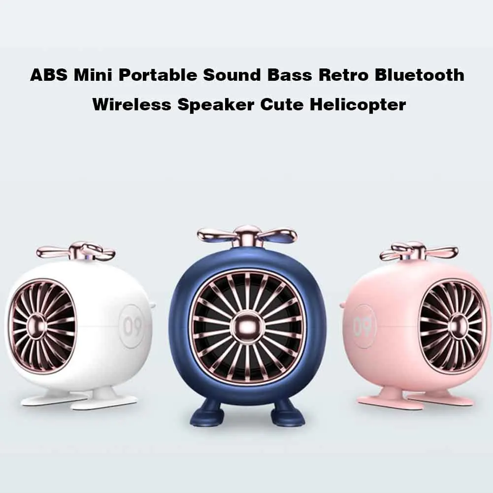 HIFI с микрофоном Bluetooth стерео звук бас милый вертолет перезаряжаемый ABS без потерь Мини Портативный ретро беспроводной динамик