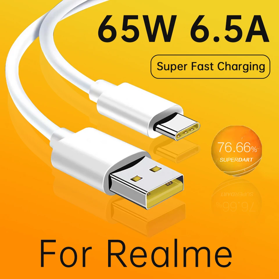 Супербыстрый зарядный кабель USB Type-C 66 Вт 6 А стандартный провод для Huawei P30 pro
